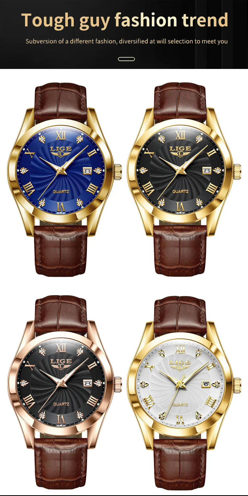 Women Watch Fashion Leather Military Sport Waterproof Watches For Women Top Brand Luxury Women's Bracelet Watch Reloj Mujer
