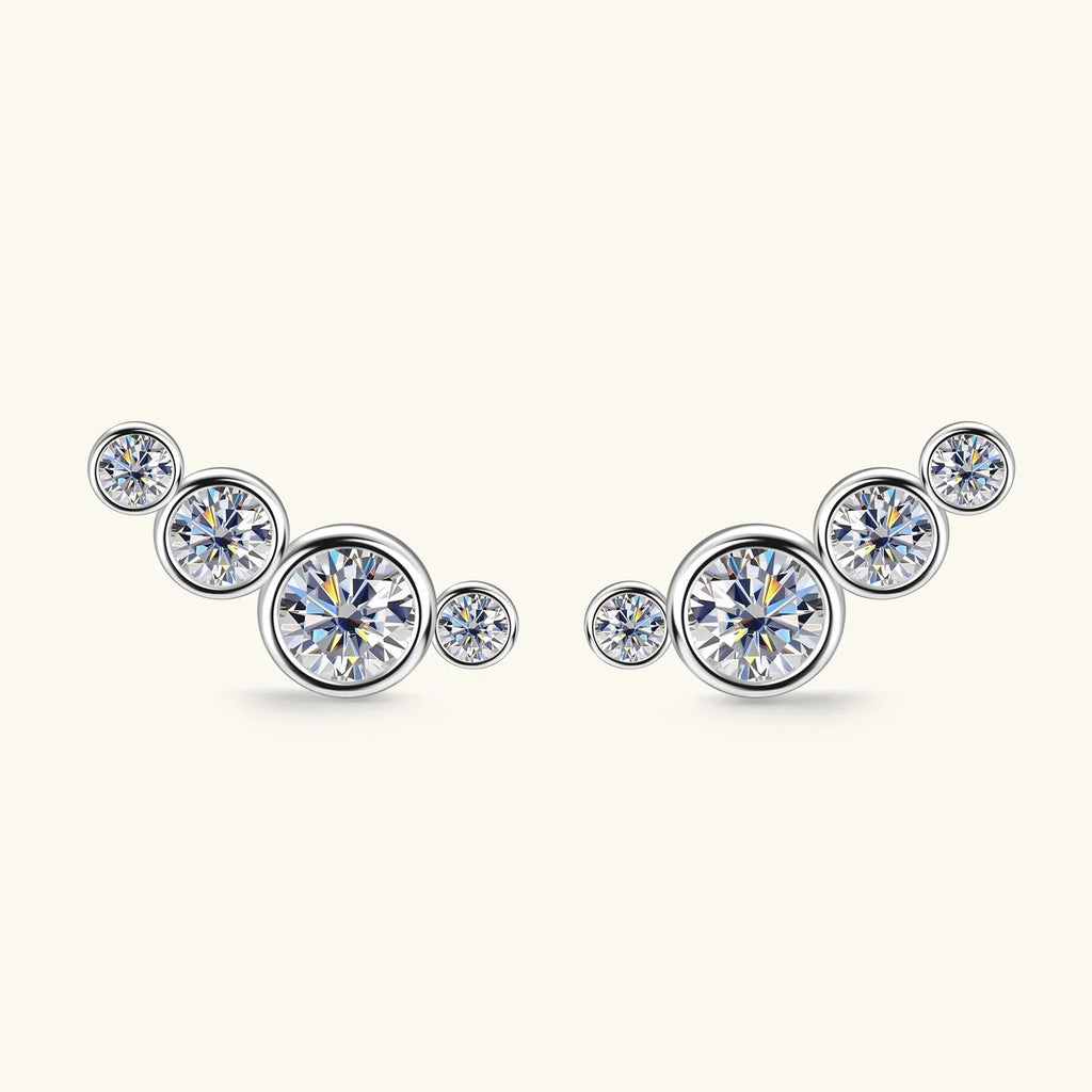 3mm Bezel Moissanite Earrings Original 925 Sterling Silver D Color Diamond Bubble Earrings Ear Stud for Women Fine Jewelry
