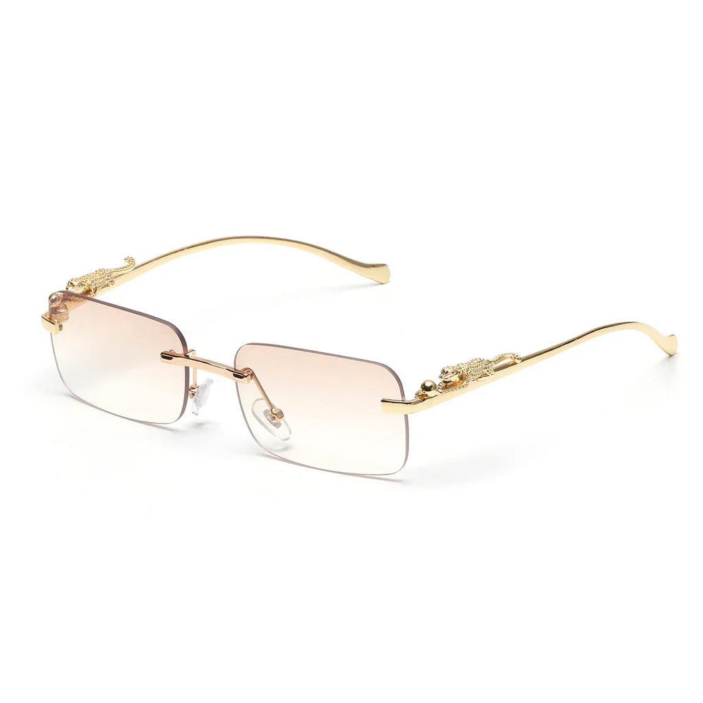 rimless sunglasses UV400 fashion square metal glasses for men women designer man's brand sun glasses shades for outdoor