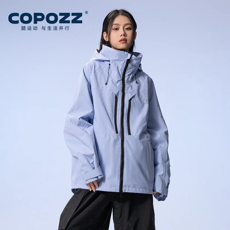 Thicken 3L Ski Jacket Men Women Windproof Waterproof Winter Ski Coat Ski Wear Solid Color Hooded Warm Snowboard Ski Suit