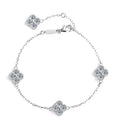 S925 Silver Four Leaf Grass Diamond Bracelet Full D Moissanite Adjustable Chain Wedding Engagement Party Women Birthday Gift