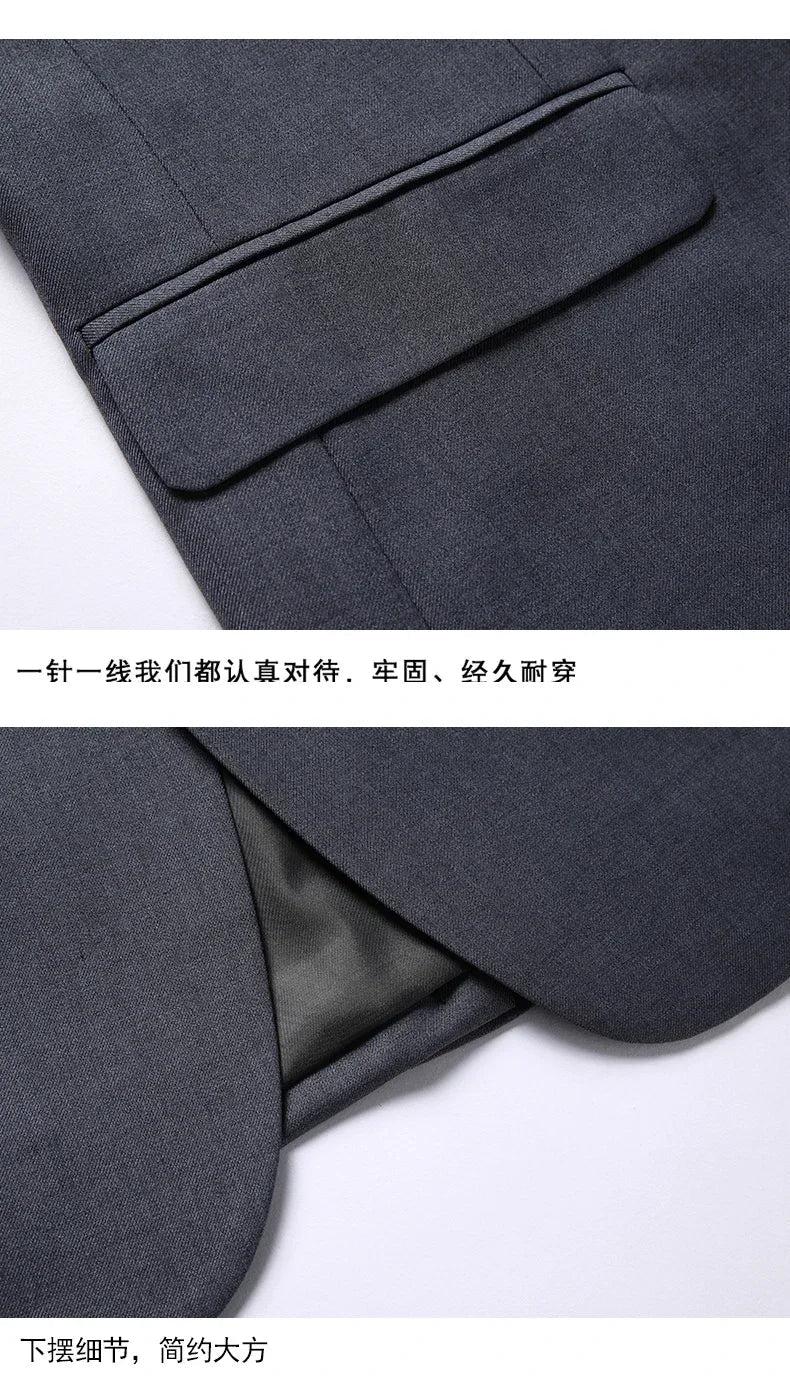 High quality Men Solid color Business - stylish handsome groom best man wedding dress 3/2/1 Single piece optional