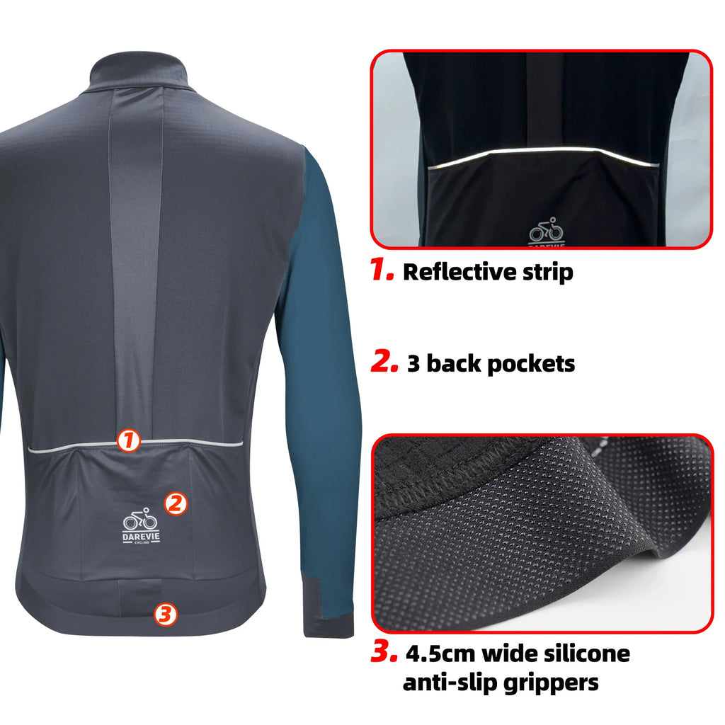 Cycling Men's Jacket Windproof Fleece Pro Cycling Jackets Long Sleeve Warm Soft Brushed Pro Breathable Bicycle Clothing
