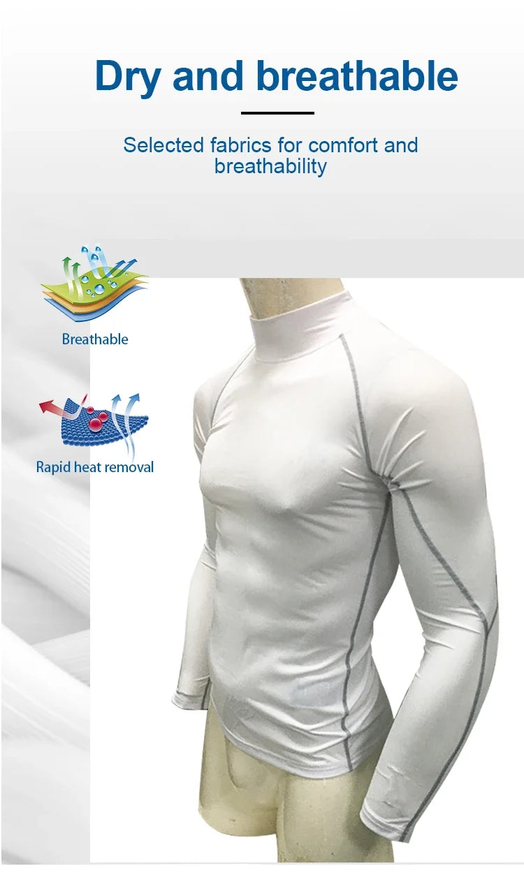 Men Sports Long Sleeve Blouse Shirt Athletic Top Training UPF 50+ UV Protection Rash Guard Black Male Swimming Cycling T-Shirt