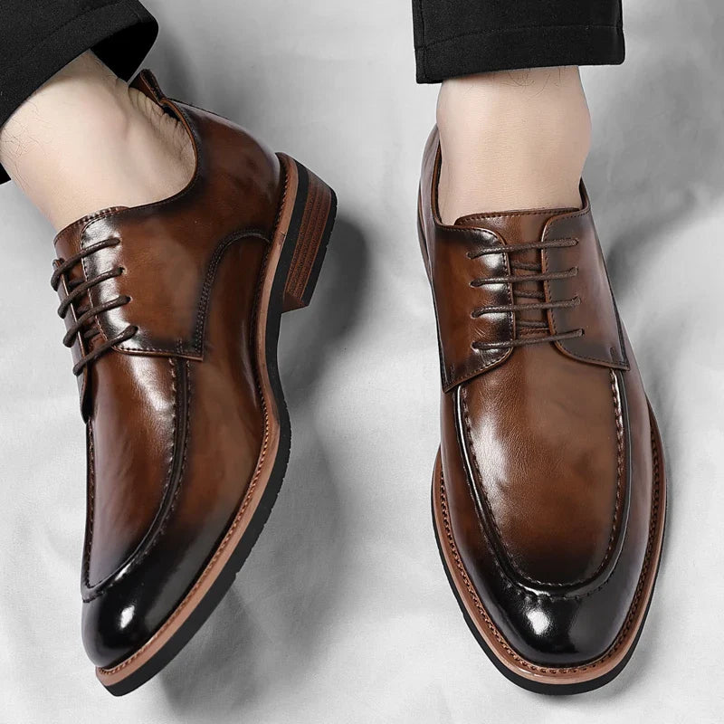 High Quality Male Oxford Shoes Leather Mens Casual Shoes Pointed Thick Bottom Business Brand Footwear Soft Comfortable Loafers