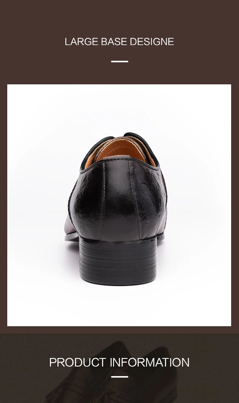 Luxury Business Men Oxford Shoe Elegant Top Quality Formal Genuine Leather Shoe Man Derby Brogues Shoes Wedding Party Shoes