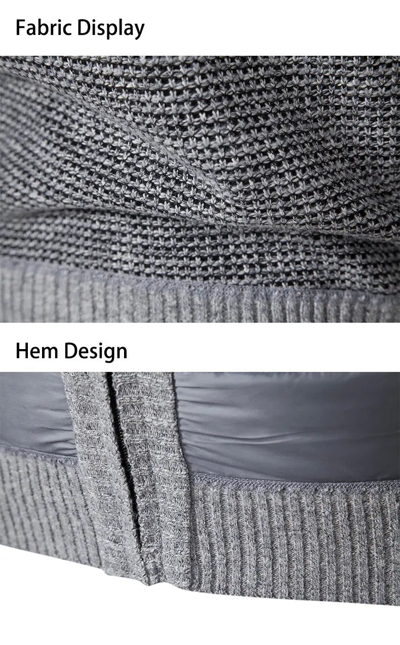 Men Cardigan Sweater Coat 2025 Autumn Winter Korean Warm Thickened Stand Collar Zipper Solid Casual Jacket Fashion Men Clothing