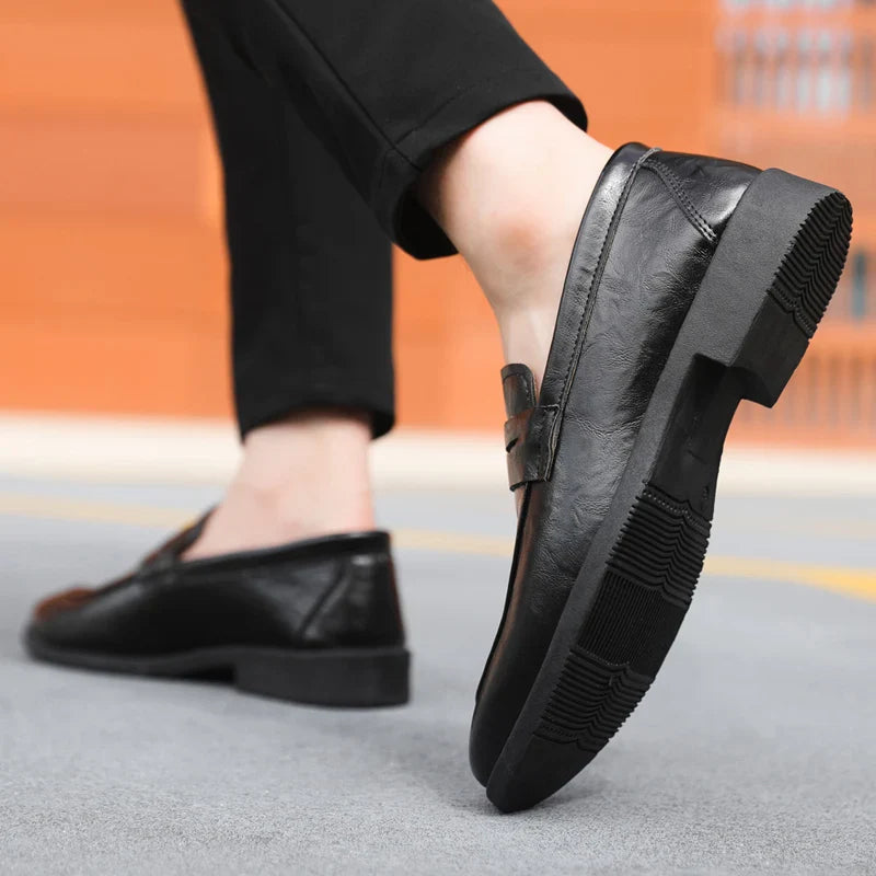 Mens Casual Leather Shoes Comfortable Slip on Loafers Leather Dress Shoe Classic Business Footwear zapatos para hombre chaussure