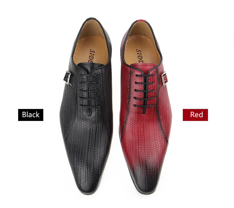 Custom Made Luxury Mens Shoes Wedding Genuine Brock Shoes for Lace Up Men Leather Shoe Sapato Dress Office Shoes Printing Latest