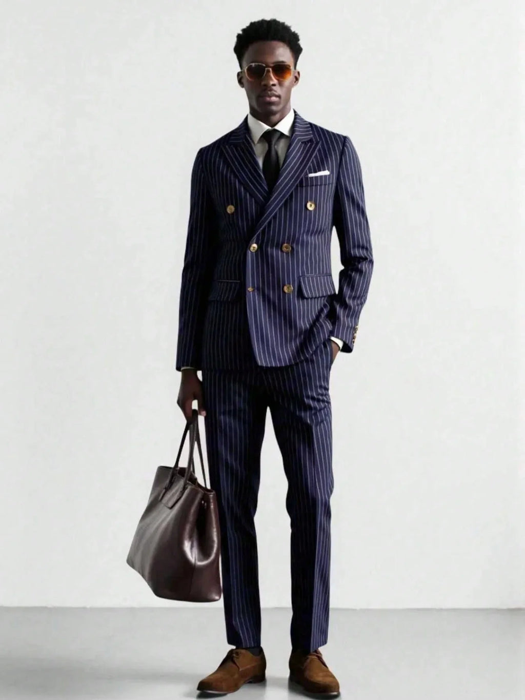 High-quality European and American Men's Clothing, Formal Suits with Stripes, Trousers for Business, Formal Dinners, Weddings