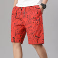 Mens 100% Cotton Shorts Elastic Waist Casual Shorts Printed Beach Shorts Relaxed Fit Running Shorts Cotton Sweat Shorts