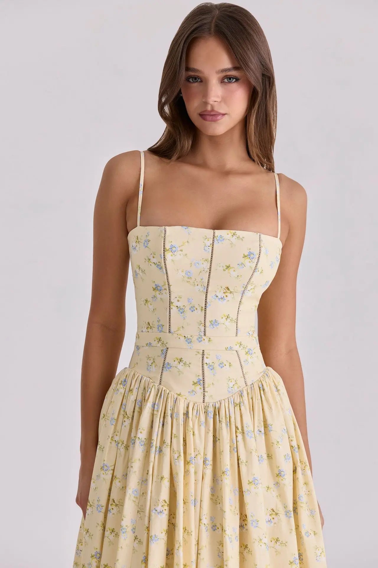 Suninbox Summer Floral Print Spaghetti Strap Maxi Dress Women Elegant Vintage Holiday Party Beach Wear Dress