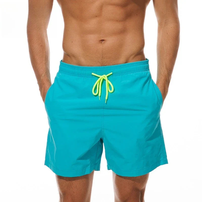 Men's Quick Dry Beach Shorts Summer Breathable Water-Resistant Effect Sports Casual Shorts Male Swimming Surfing Shorts New
