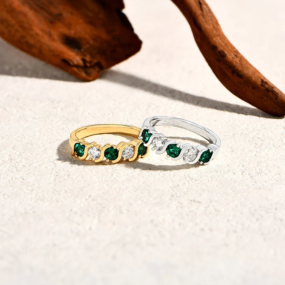 Light Luxury Lab Emerald Moissanite Rings Fashion Women Rings 925 Sterling Silver Ring Party Hot Statement Jewelry Gift