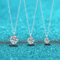 1ct VVS Moissanite Necklace for Women Simulated Lab Diamond Pendant Gift 100% Sterling Silver Wedding Jewelry Four-claw