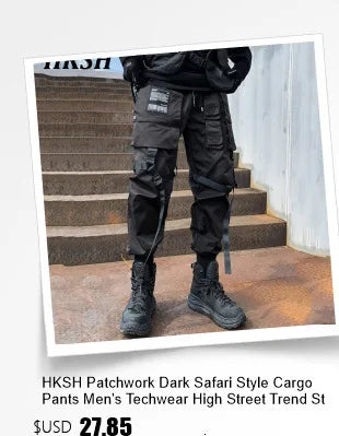 Summer New Men Tide High Street Drawstring Pocket Sports Casual Safari Style Shorts Loose Light Luxury Simple Capris HK4528