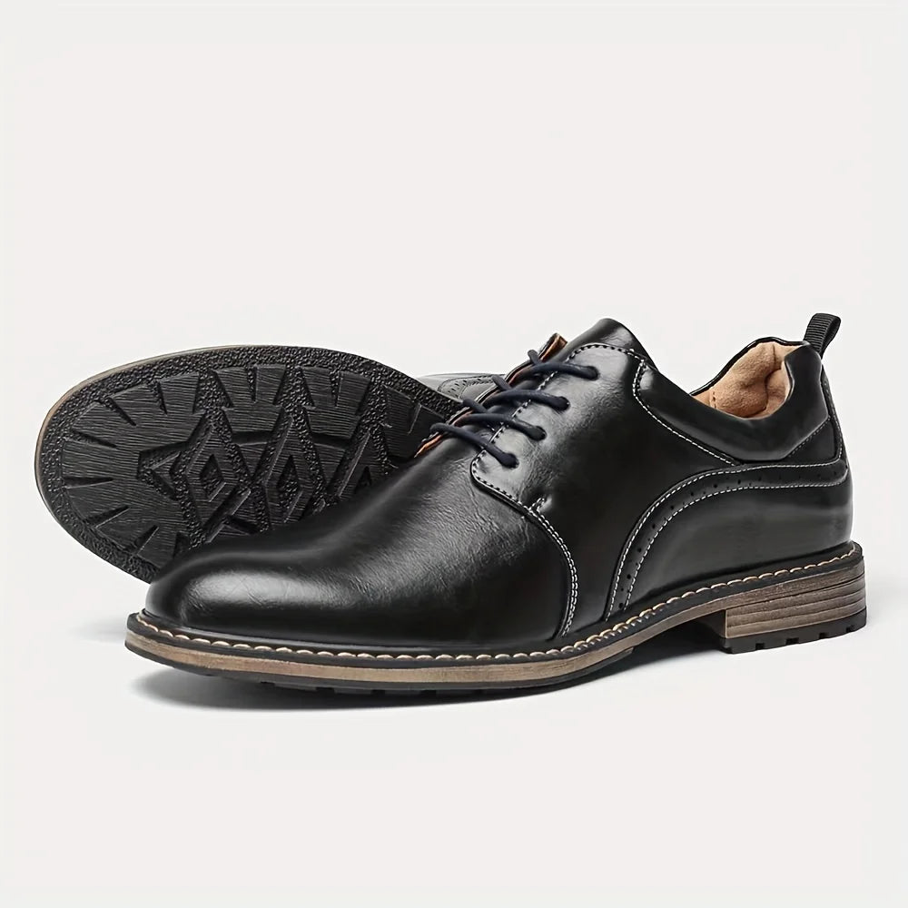Size 40-46 Men's Casual Leather Shoes Comfortable Fashion Brand Derby Shoes