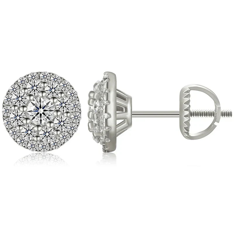 D Color Moissanite Stud Earrings For Women Top Quality 100% 925 Sterling Silver Sparkling Wedding Jewelry Shining Ear Accessory