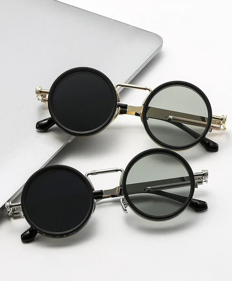 Metal Round Punk ND9-level Adjustable Dimming Sunglasses Women Polarized UV400 Fashion Men Outdoor Sun Glasses