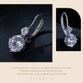 2 CTTW Moissanite Ear Buckles 925 Sterling Silver Hoop Earrings for Women Fine Jewelry Gift