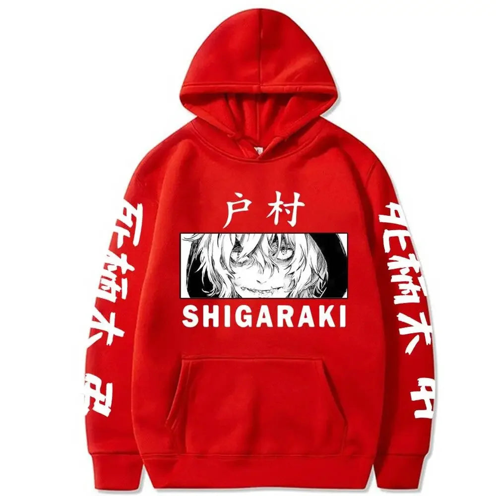 سترة رجالية بقلنسوة بتصميم أنمي ياباني My Hero Academia SHIGARAKI، كنزة بغطاء للرأس للرجال بأكمام طويلة بطراز الهيب هوب هاراجوكو شيغاراكي تومورا للجنسين بمقاس كبير