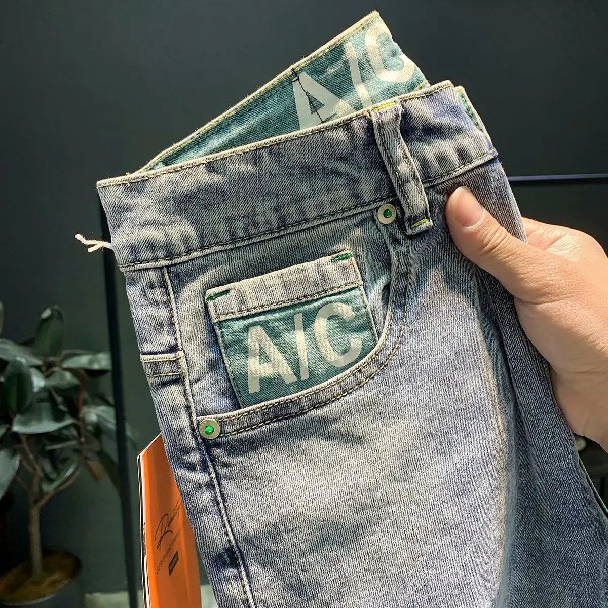 High-end 2023 Harajuku Designer Clothes Denim New Trousers Kpop Stretch Trendy Korean-style with Our Luxury Men's Casual Jeans