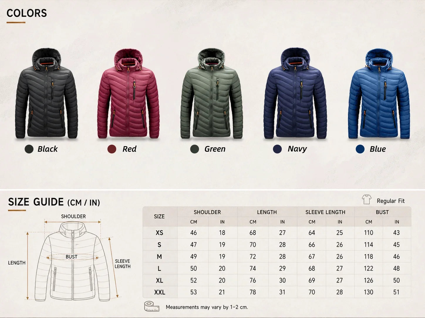 Mens Lightweight Outdoor Puffer Jacket Hooded Insulated Thermal Puffy Winter Heated Running Travle Casual Cotton Outdoor Coat