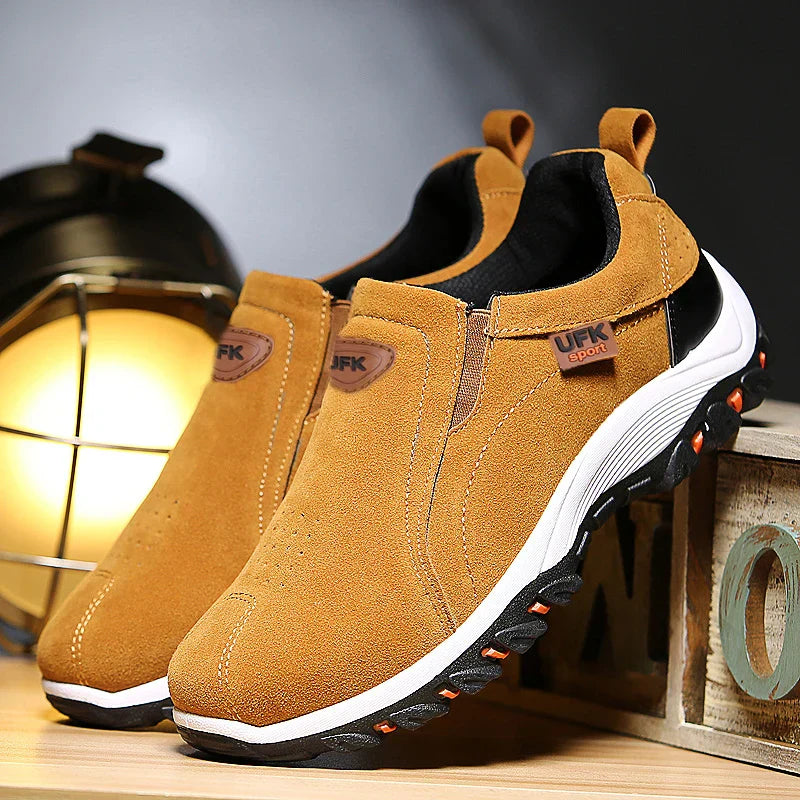Men's Hiking Shoes Waterproof Leather Outdoor PU Shoes Wear-resistant Men Trekking Walking Hunting Tactical Sneakers