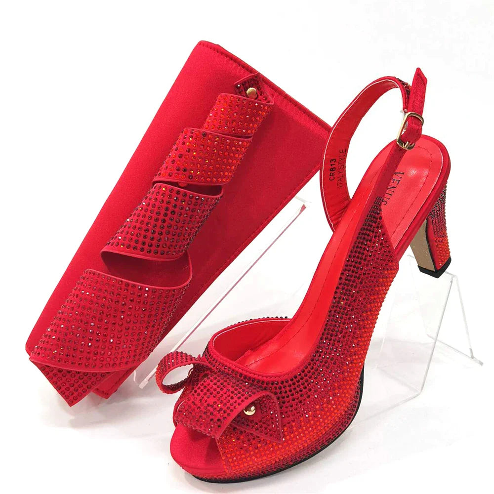 Evening High Heel Party Shoes And Bag Set Lucky Star Bag
