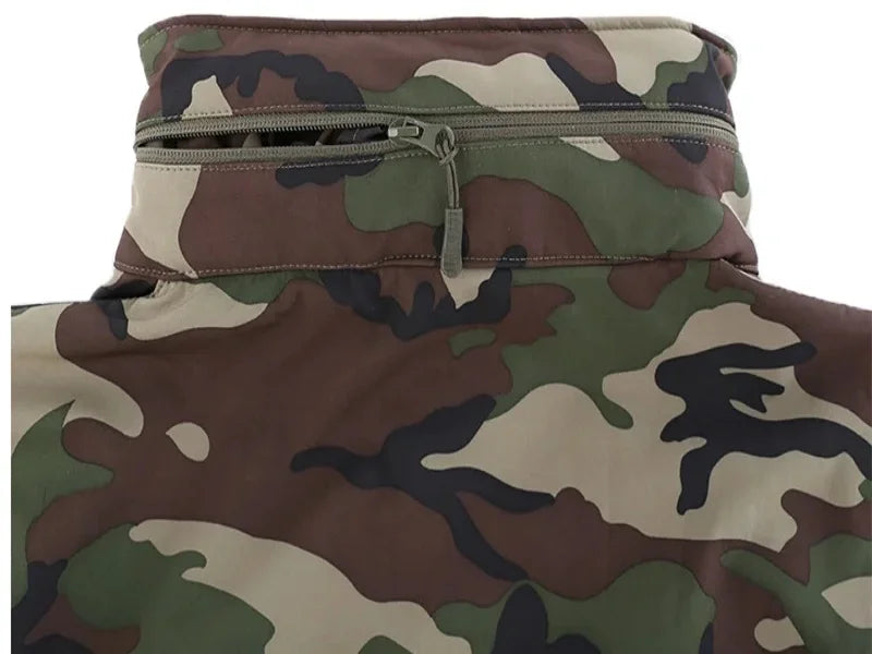 Outdoor Tactical Jacket Men's Stand-up Collar Plush Thickened Soft Shell Jacket Winter Windproof Waterproof Camouflage Coat