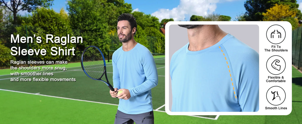 UPF 50+ Sun Protection T-shirts Men's Quick Dry Long Sleeve Athlectic T Shirts Performance Sports T-shirts Tee Tops