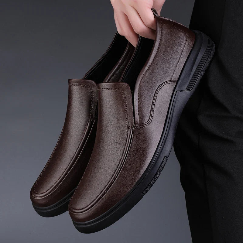 Genuine Leather Men Loafers Handmade Mens Casual Shoes Business Dress Flats Breathable Moccasins Luxury Brand Man Driving Shoes