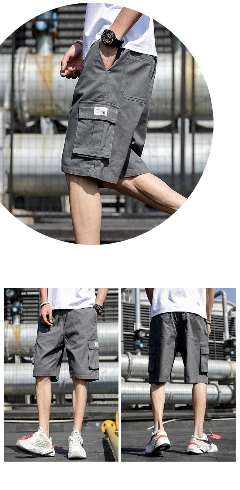 Plus Size Shorts Casual Summer Elastic Waist Cargo Short Men Streetwear Y2k Camouflage Fashion Bermuda Male Side Pocket Breeches