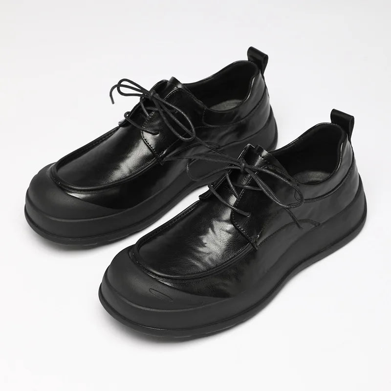 Spring New Designer Business Casual Shoes for Men Black Genuine Leather Shoes Male British Style Soft Sole Fashion Shoe Man