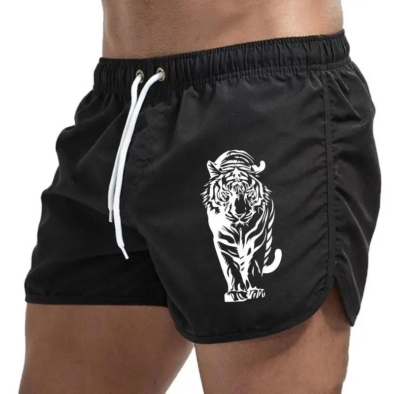 2026 Brand New Mens Board Shorts Tiger Design Printed Beach Shorts High Quality Male Summer Running Cycling Boxing Cool Shorts
