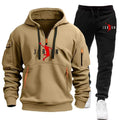 2025 Men's sports brand sweatshirt and hoodie 2-piece set, wool men's hip-hop sweatshirt, men's hoodie, casual sportswear set