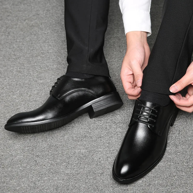 Men Breathable Leather Shoes Formal Business Shoes Pointed Toe Lace Up Wedding Shoes Men Large Size Amazon Shoes for Men