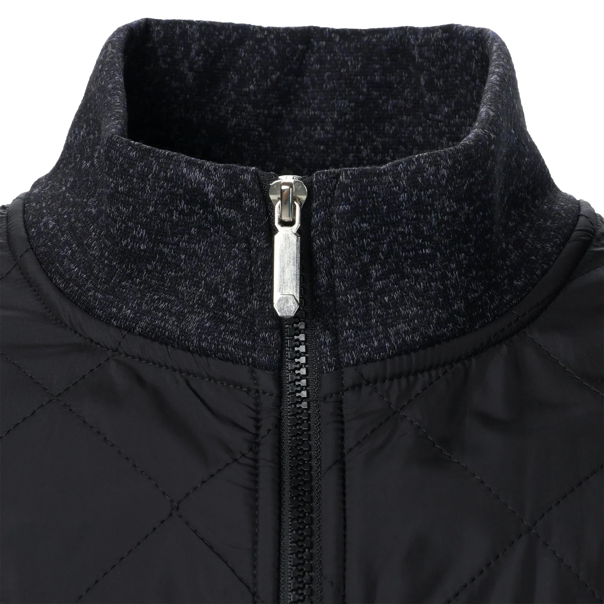 Autumn/winter men's stand-up collar striped check zipper sweater coat with color