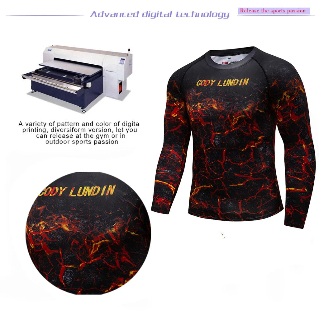 Men Sun Ptotection Fabric Gym Fitness long Sleeve Rashguard Spandex Quickly Dry jiu jitsu No Gi Rash Guard Bjj Grappling Shirts