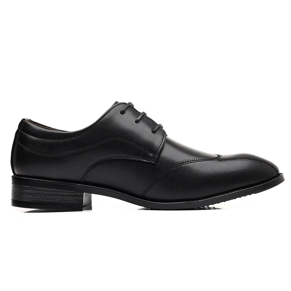 Spring Autumn New Dress Shoes for Man Solid Color Business Fashion Casual Leather Shoes Male Cusp Lace Designer Wedding Shoe Man