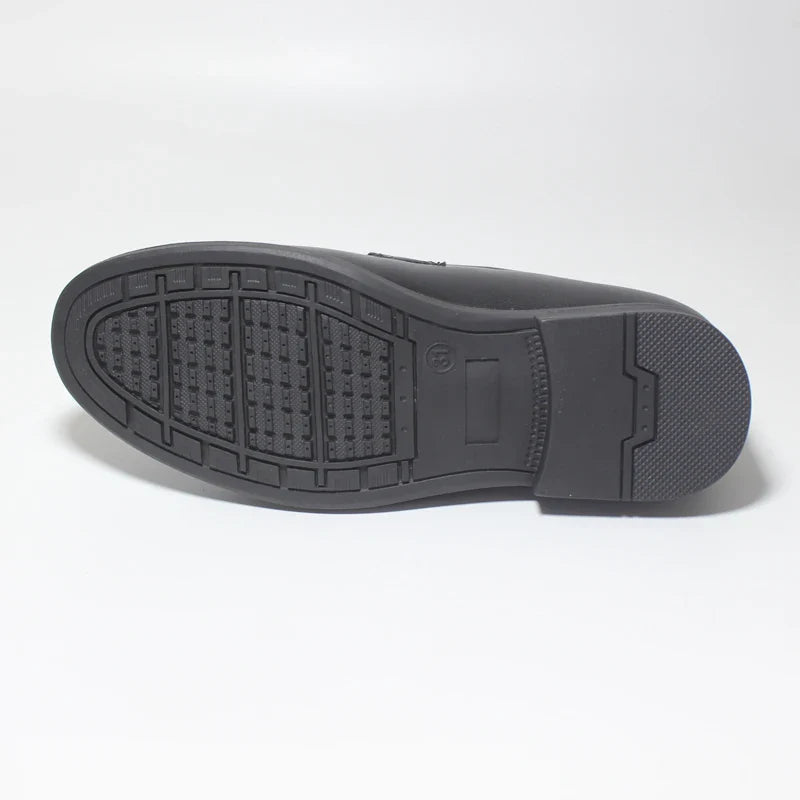 2023 Boys Shoes With Tassel Matte Black PU Leather Loafer Slip on Embossing Moccasins For Kids Boy Dress Shoe Italian Breathable