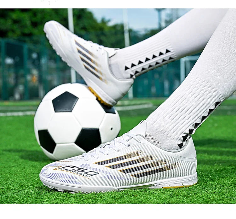 Men's High Top Soccer Shoes FG/TF Long Spikes Adult Football Boots Lightweight Professional Athletic Training