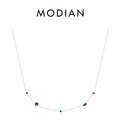 925 Sterling Silver Rainbow Colorful Zirconia Pendant Necklace Shiny Geometric Chain Neck For Women Party Jewelry Gift