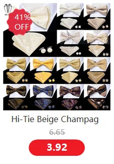 Fashion Silk Vest For Men Classic Gold Champane Yellow Waistcoat Jacket Tie Hankerchief Cufflinks Sets Dress Suit Wedding Hi-Tie