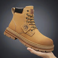 High Top Men Boots Fashion Motorcycle Ankle Boots for Men New Hot Green Male Hiking Boot Winter Lace-Up Men's Shoes Botas Hombre