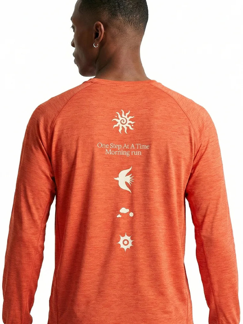 Men's Long Sleeve Quick Dry Sports T-Shirt Moisture Wicking Gym Fitness Top Outdoor Running Hiking Activewear Workout Tee