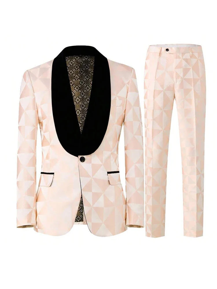 Men's slim-fitting 2-piece suit set, including a luxurious party jacket and pants, perfect for weddings, gatherings, and other f