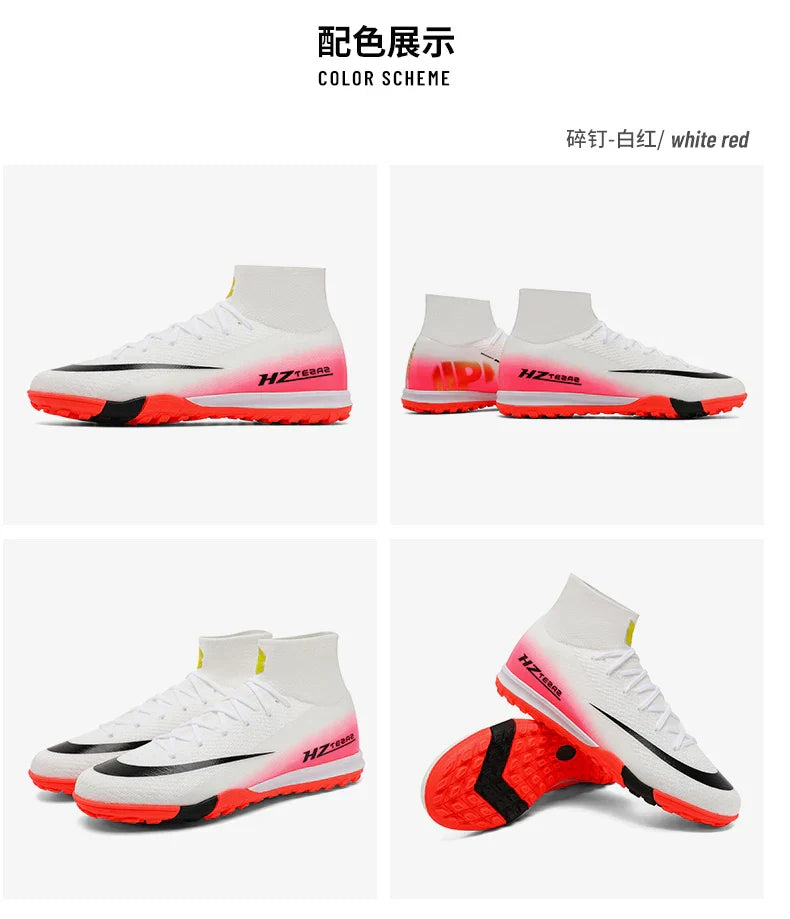 New Men Soccer Shoes Football Boots Cleats Adult Outdoor Breathable Training Sport Long Spikes Boys Non Slip Match Comfortable