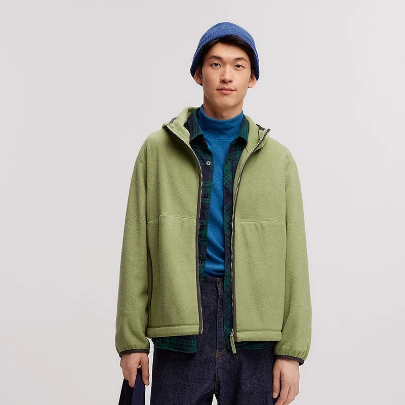 Jacket Men Antistatic Polar Fleece 2024 New Winter Furry Coat Loose Hooded Winter Wear Versatile Couple Style Jacket