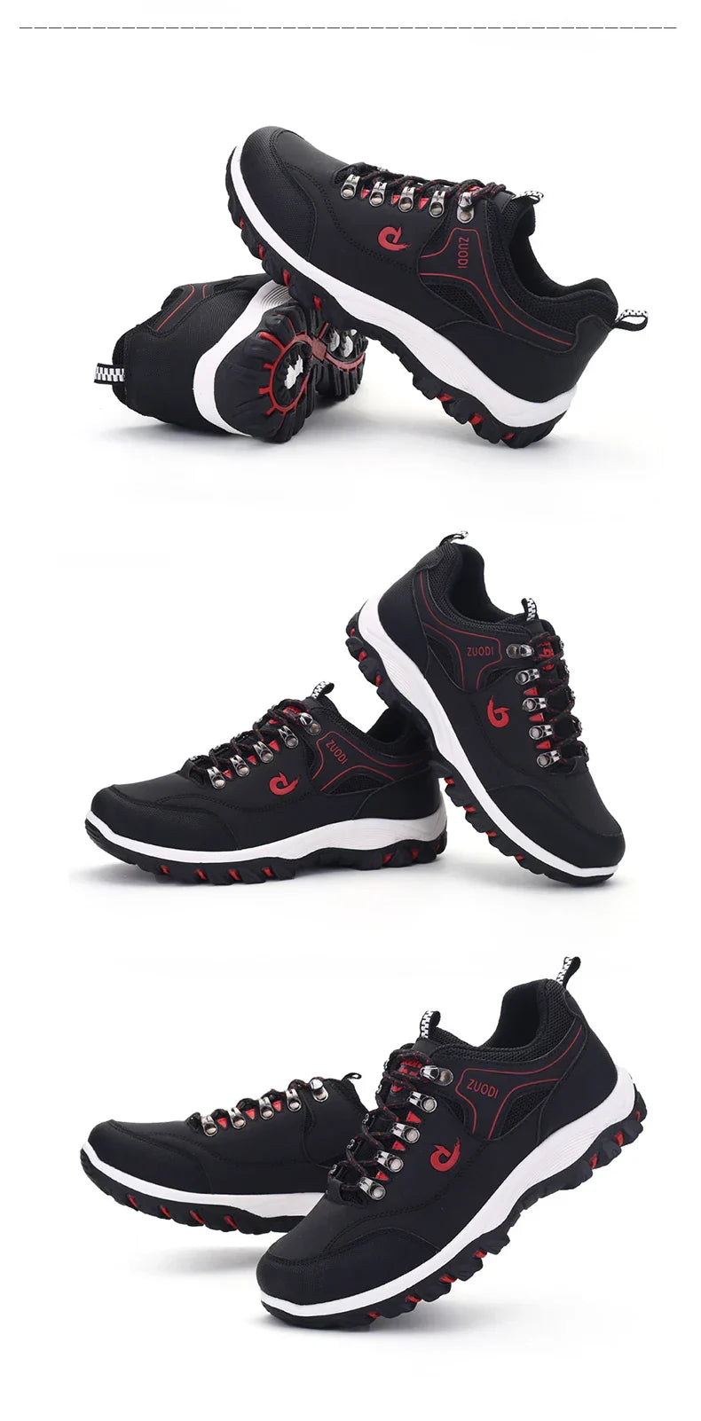 Men's Hiking Shoes Waterproof Leather Outdoor PU Shoes Wear-resistant Men Trekking Walking Hunting Tactical Sneakers